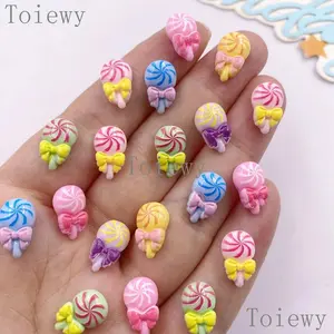 20pcs Mix Resin Colorful Mini True Colored Lollipop Nail Art Flatback Stone Applique DIY Christmas Charms Scrapbook Decor Crafts