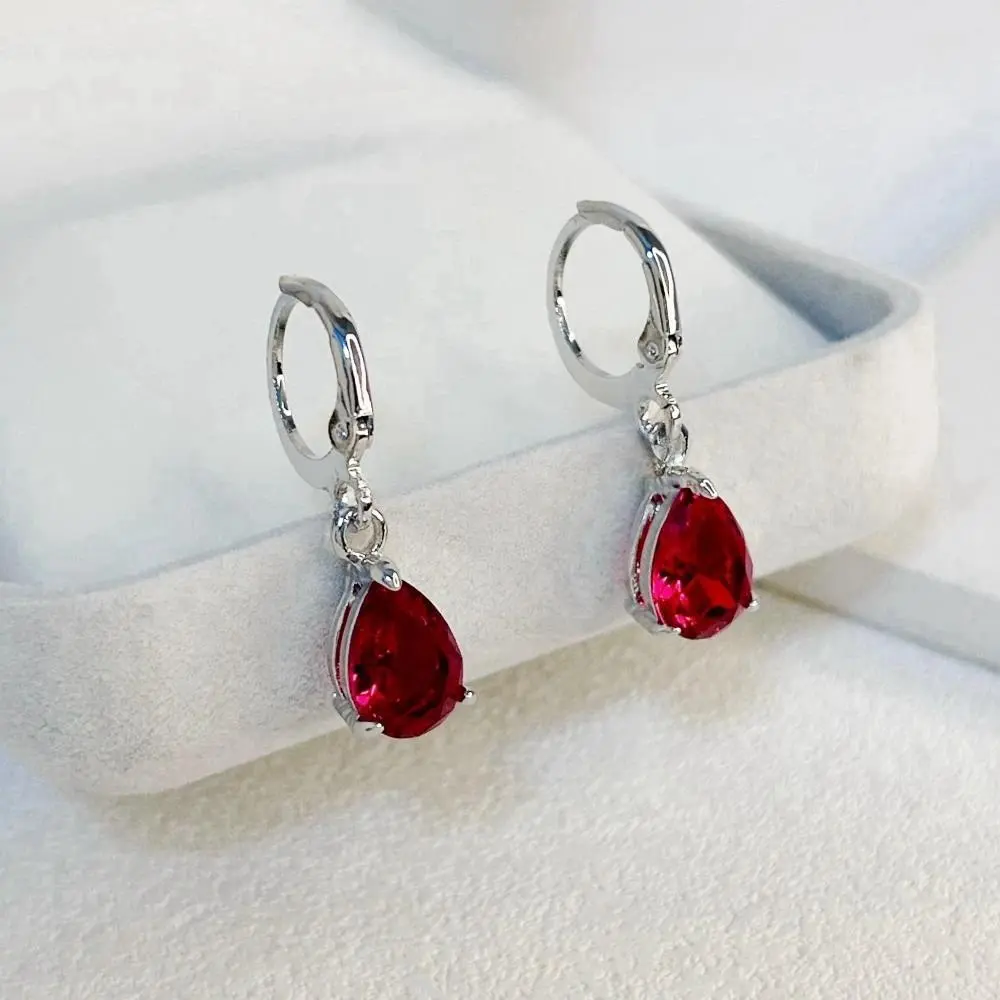 Water Drop Zircon Drop Earrings for Women Pendientes Mujer Silver 925 Rhinestone Jewelry Accessories Party Gifts