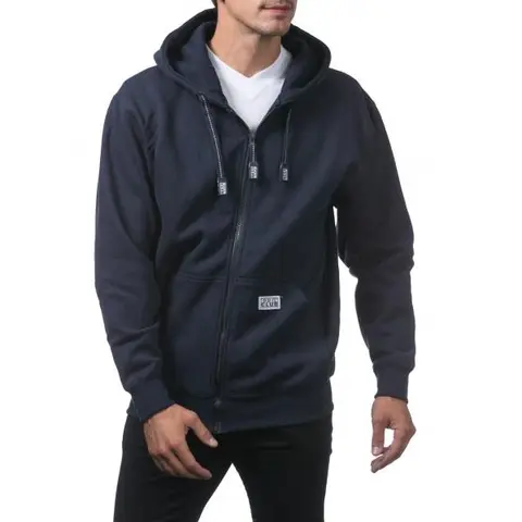 Pro Club Men's Full-Zip Hoodie - Menswear Tops, Original Style, Quality Cotton Fabric, Front Pockets