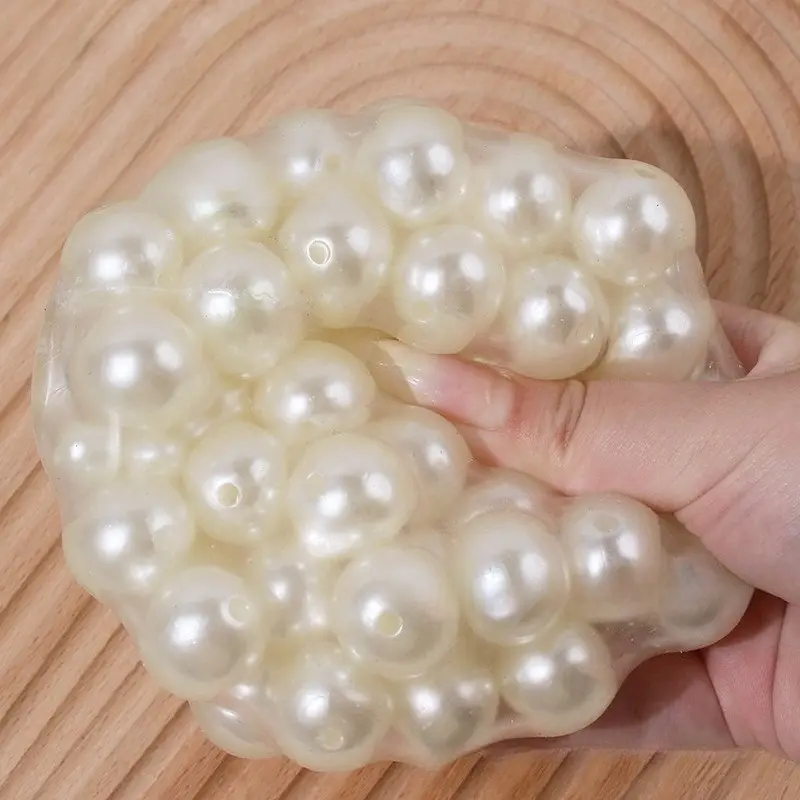 Soft Fufu Ice Silicone Sensory Toy, Stress Relief Decompression Squeeze Pop Beads Ball, Squeezeable Sound Balls, Relaxing and Healing Small Object, Stress Relief Tools, Sensory Stress Reliever