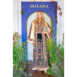 Black and Gold Satin Malaaka Thobe