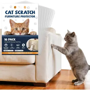 16 count Large Anti  Scratch Furniture Protector for Sofa, Doors, Couch Corner Protectors from Cats Claws , Heavy Duty Anti-Claw Shield for Fabric Sofas