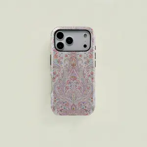 1 paisley pattern retro design, vibrant colors, dual-layer protective case, sturdy 2-in-1 protective case, suitable for iPhone 17, 16, 15 Pro, 14, 13, 12, 11 Pro Max, 14 Plus, 15 Plus, 16 Plus, 17 Plus, Samsung Galaxy S25, S24, S23 Ultra series protective