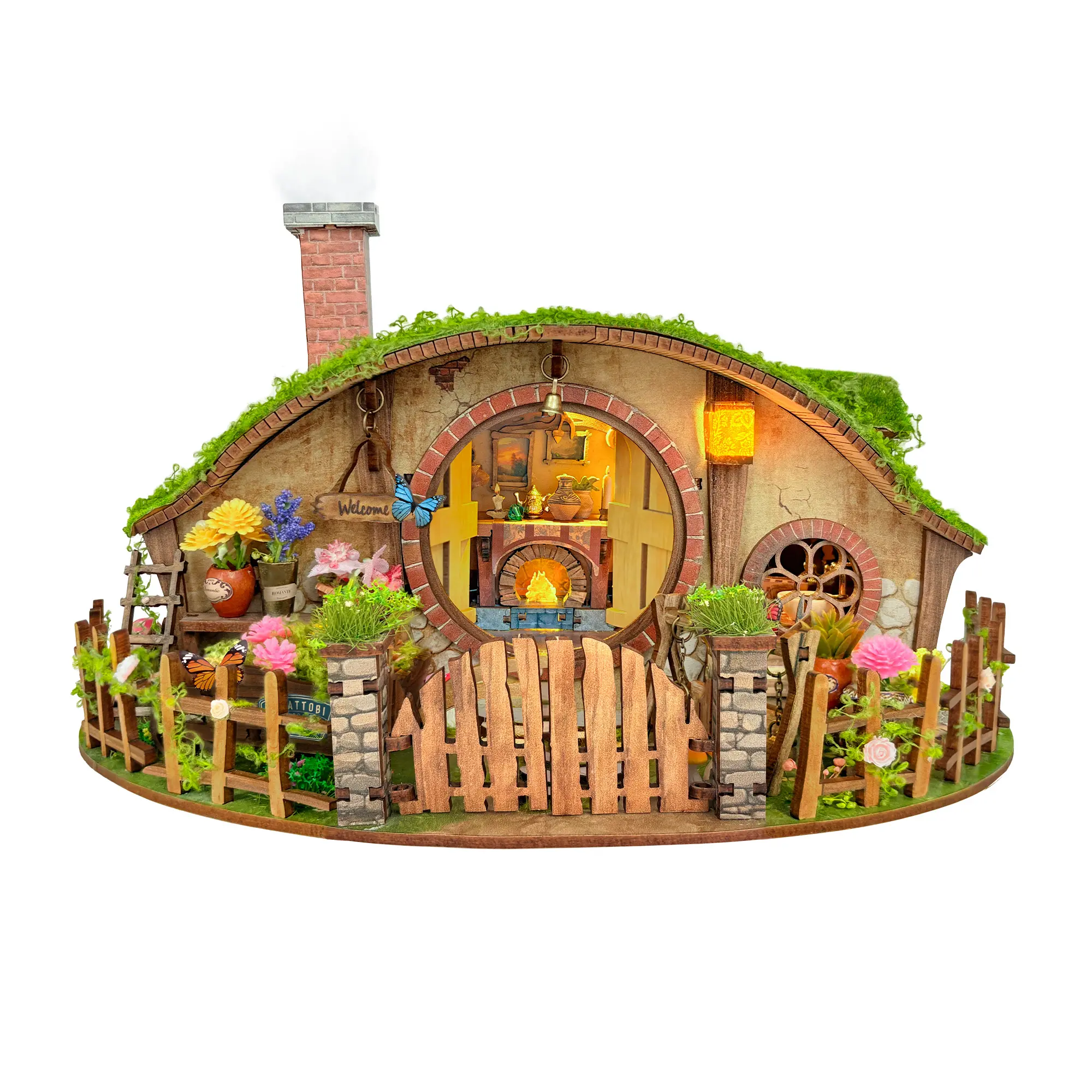 Garden Series Creative Book Nook, Handmade DIY Creative Assembly Fun 3D Adult Youth Set, Home Decoration Miniature LED Kit