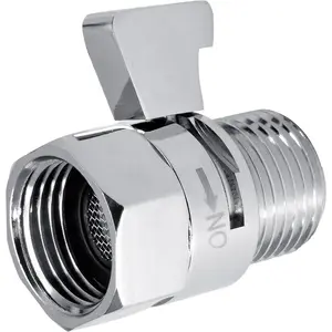 Shower Shut Off Valve, Flow Control Valve Chrome Handle Lever, G1/2 Universal Size Water Flow Regulator for Handheld Shower Head Bidet Sprayer