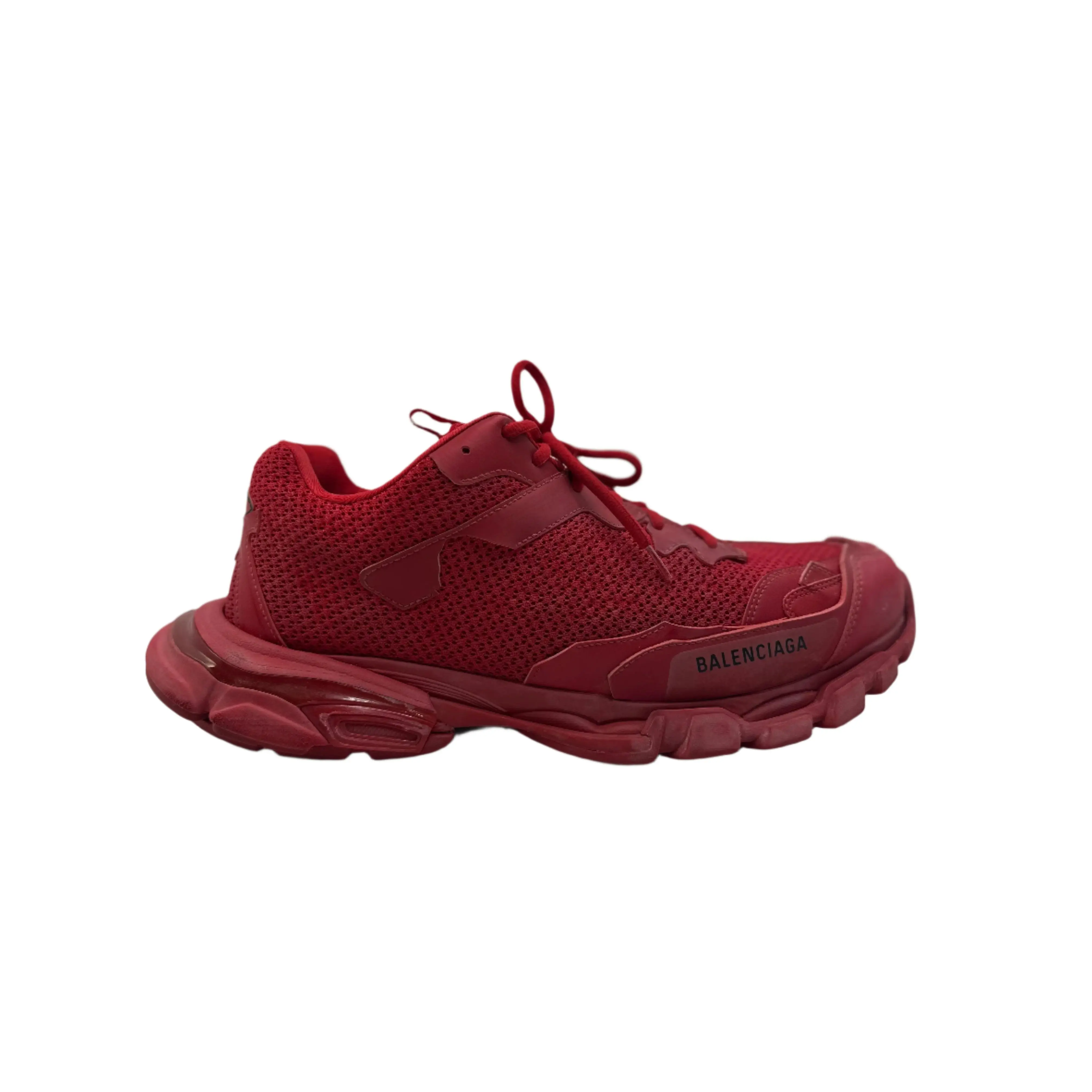 Preowned Balenciaga Track 3 Destroyed Red