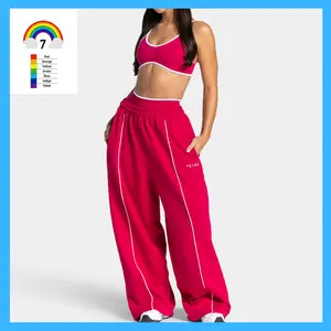 Designer dupe Contrastline Wide Leg Joggers Comfortable oversized fit Wide leg Elasticated cuffs at the leg ends Elasticated waistband with drawstring Elegant embroidered logo