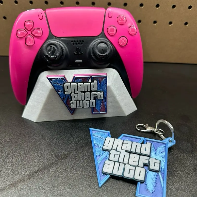 Game Controller Stand for PS5 Consoles, Anti-Slip Surface ABS Desktop Gaming Accessory with Included Keychain