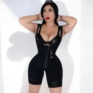 Faja Buchona Silhouette Negra – Alta Compresión con Encaje Shapewear Bodysuit Comfort Sexy