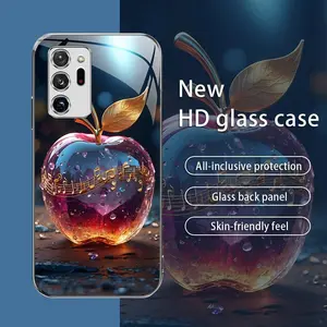 Suitable for [Galaxy Note20 Ultra 5g] New high-end glass mobile phone case New business simple electroplated silver glass mobile phone case Affordable anti-fall and anti-fingerprint 995