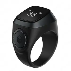 IQibla Smart Dhikr Counter Ring - Electronic Digital Tasbih Tally, Muslim Prayer Time Vibration Reminder, Waterproof Touch-Controlled Wearable Device for Smart Electronics Enthusiasts