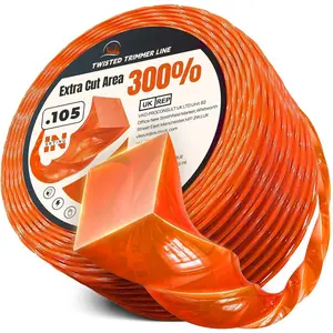 .105" Weed Eater String, 460FT Heavy Duty String Trimmer Line, Twisted Square Weed Wacker String, Universal Commercial Grade Replacement Weedeater Line for Cordless Gas String Trimmer