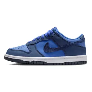 Youth Nike Dunk Low SE Comet Blue-Midnight Navy-White (HQ9293 400) (GS)