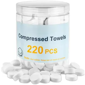 220 Pcs Compressed Towels for Face, Mini Portable Compressed Towel Tablets, Disposable Washcloths for Travel, Compress Towels Camping Toilet Paper Hand Facial Coin Tissue
