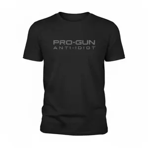 Pro Gun Anti Idiot T Shirt Tactical Second Amendment Tee Mens Pro 2A Graphic Print Cotton Shirt Bold Statement Apparel 2A Rights Supporter Gift Idea Casual Patriotic Wear Washed