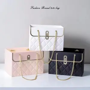 4 Piece Floral Handbags, Rose Flower Box, Portable Foldable Gift Packaging, Party Gift Box, Wedding Valentine's Day