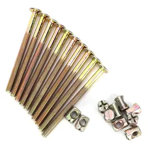 10 Pack M6 X 100mm Barrel Bolt Nuts,  Cross Dowel Set for Furniture Cots Beds Chair  Spare Connector Parts(100mm)