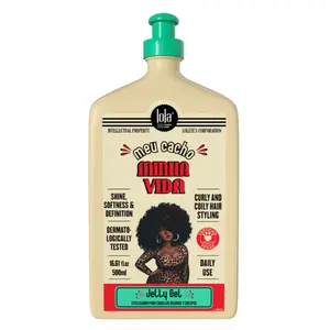 Lola From Rio - Meu Cacho Minha Vida Curl Defining Jelly Gel – Moisturizing, Frizz Control, Soft Hold & Shine for Curly Hair, 16.61 Fl Oz