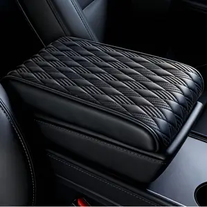 Thickned Car Armrest Box Height Increasing Pad ,Car Armrest Cushion,Waterproof Leather Armrest Cushion with Cup Holder, Phone Storage for Honda /Civic /Toyota/Corolla/RAV4/ Kia /Sorento /4Runner /Camry /Hyundai /Mazda/Nissan/Ford