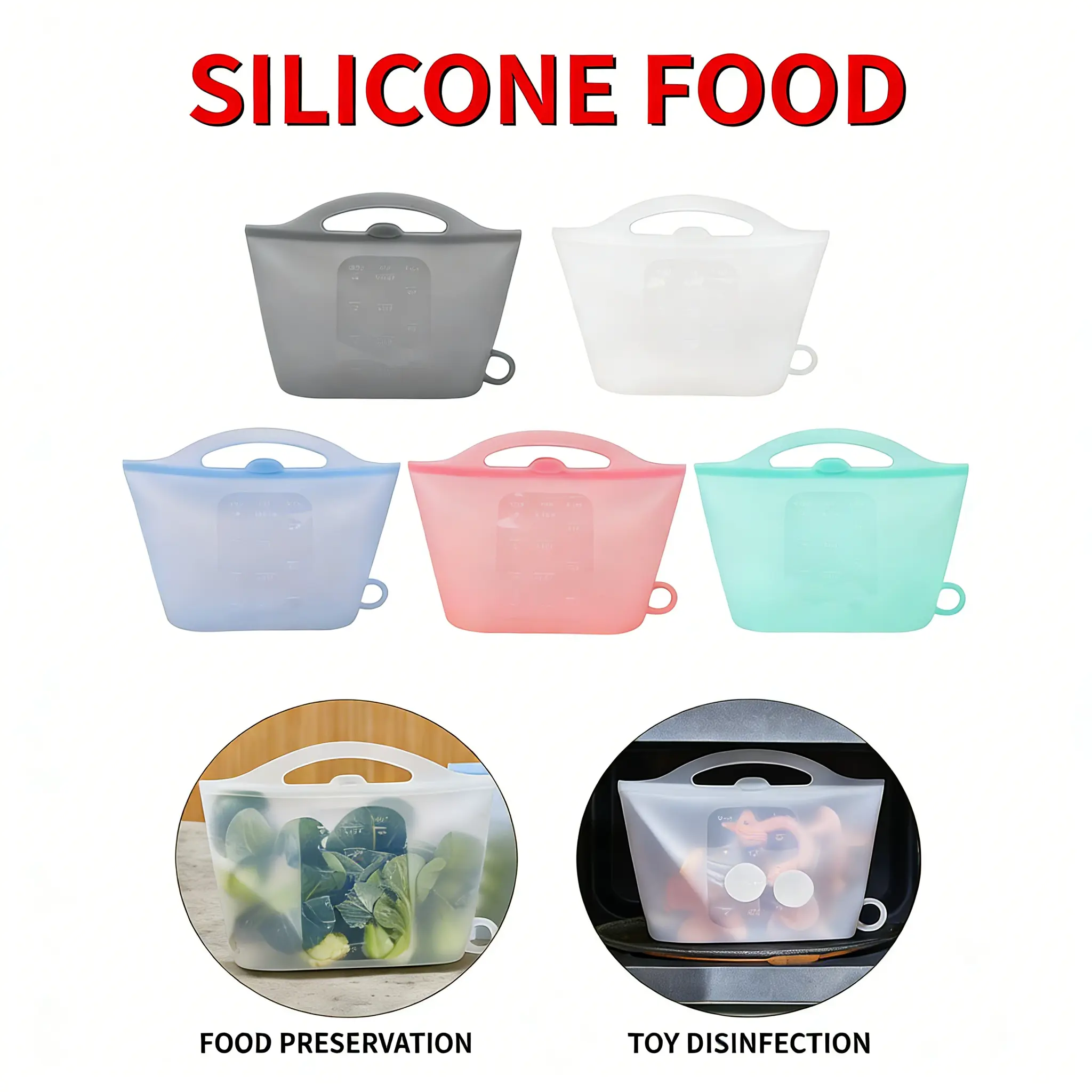 VODVOB Reusable Silicone Sterilization Bag BPA-Free Portable Steam Sterilizer for Baby Bottles Pacifiers & Toys Storage Tote Kitchen Water Proof Food Grade Safe