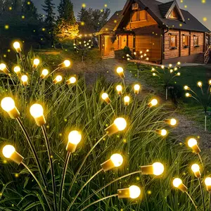Solar Powered LED Wind-driven Firefly Ground Inserted Lamp, 1 Count IP65 Waterproof LED Outdoor Solar Post Lights, Decorative Light for Garden Patio Yard Lawn, Outdoor Landscape Lighting, Lighting, LED Lights, Solar Light Outdoor, Solar Pathway Lights