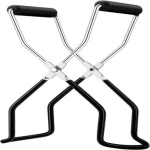 Canning jar lifter canning tongs jar lifter canning tools canning supplies for home kitchen stainless steel black