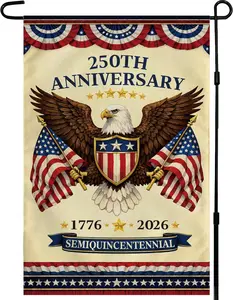 USA 250th Anniversary Garden Flag, Patriotic Eagle Shield Yard Flag, 1776-2026 Outdoor Decor Vintage Patriotic Eagle Yard Flag, 250th Anniversary USA Garden Flag, American Shield Outdoor Porch Decor 12*18inch