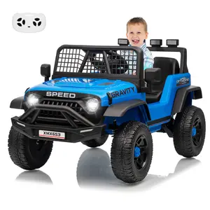12V Kids Ride On Truck Car w/Parent Remote Control, 3 Speeds, Emergency Braking, LED Lights, Music & Horn, Kids Electric Vehicles for Boy Girl Gift,
