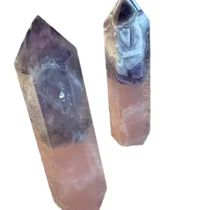 Unique Chevron Amethyst & Rose Quartz Tower | Grounding | Deeper Understanding | Natural | Self Journey