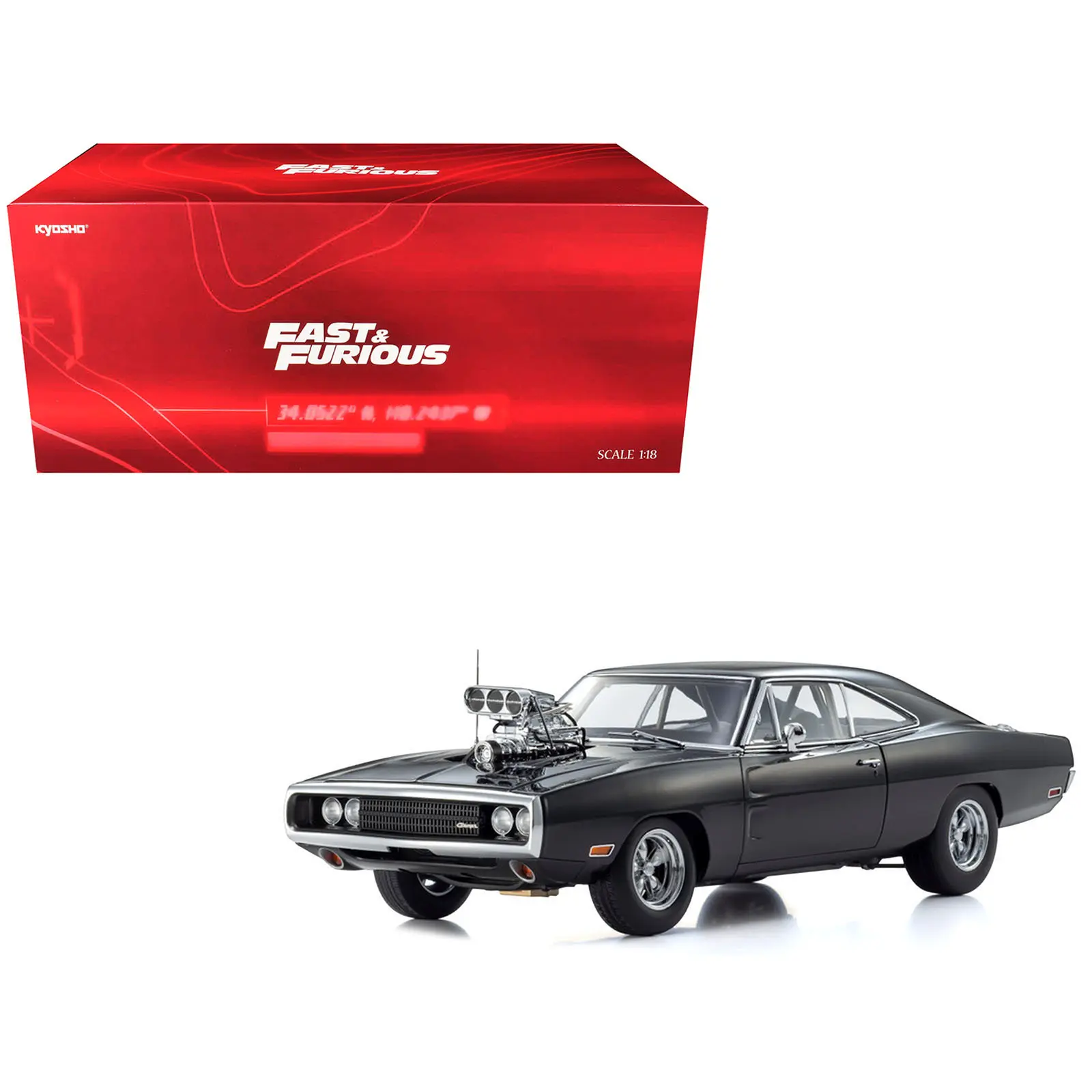 Dodge Charger R/T Black "The Fast and the Furious" (2001) Movie 1/18 Diecast Model Car by Kyosho