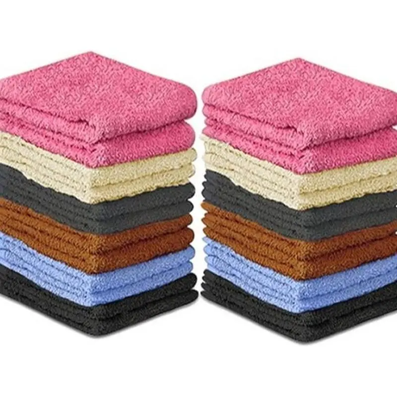 Unisex Cotton Flannel Cleansing Cloth Fingertip Towel Set, 24-Pack 12x12 in Lightweight Thin Soft Absorbent Washcloths with Durability, Cotton Hand Towels for Bathroom Home Supplies Gift