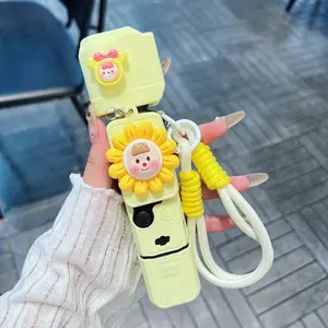 Luxury Cute Cartoon Handmade DIY Sunflower Silicone Camera Case, Ultra-Thin Soft Protective Cover for Dji Pocket3, Portable Lanyard Included