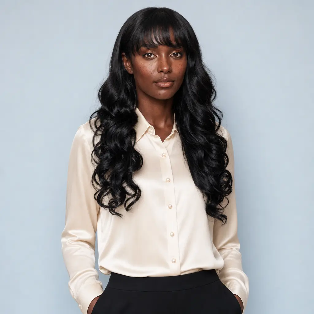 Glueless 100% Human Hair Wigs 13x5 HD Lace Front Pre Plucked 180% Density Black Body Wave Wig With Bangs Ready to Wear 24inch 26inch