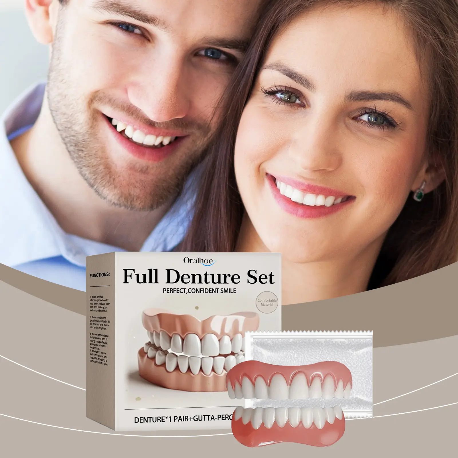Oralhoe Denture Modification Set, Dental Cosmetic Set To Improve The Appearance Of Your Smile