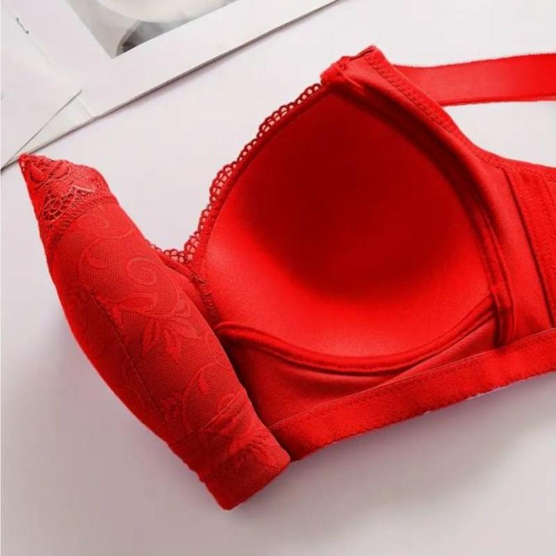 Women's Luxuriously Soft Contrast Lace Push Up Bra Adjustable Straps Breathable All-Day Comfort Underwear Flattering Fit Versatile Seasonless Lingerie Stylish Supportive Bralette 5 PCS Set