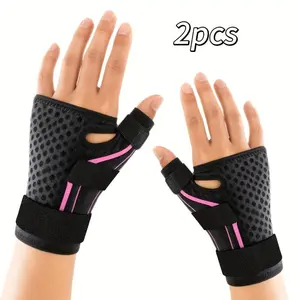 Wrist Brace Thumb Support Breathable Dual Stabilizer Compression Wrist Wrap Adjustable Hook Loop Fastener Wrist Hand Support For Men Women Daily Use Comfortable Flexible Universal Fit
