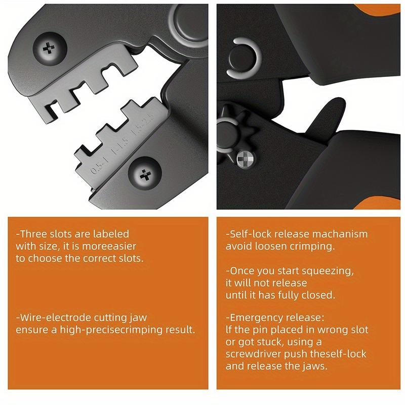 600-piece SN-58B Ratchet Crimping Pliers Set Hand Tools for Crimping AWG 23-16 Terminals, with A 2.8/4.8/6.3mm Male and Female Clamp Connector Combination Kit