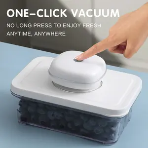 FreshLock Food Storage Containers & Vacuum Sealer Machine Starter Set, 3-piece Container with Sealer - Smart One-Touch Vacuum Preservation, Leak-proof, Anti-Oxidation, 3 Sizes.