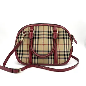 Pre-owned BURBERRY Canvas Shoulder Bags 2000 2017 Small Haymarket Check Orchard Bowling B0023 NO2