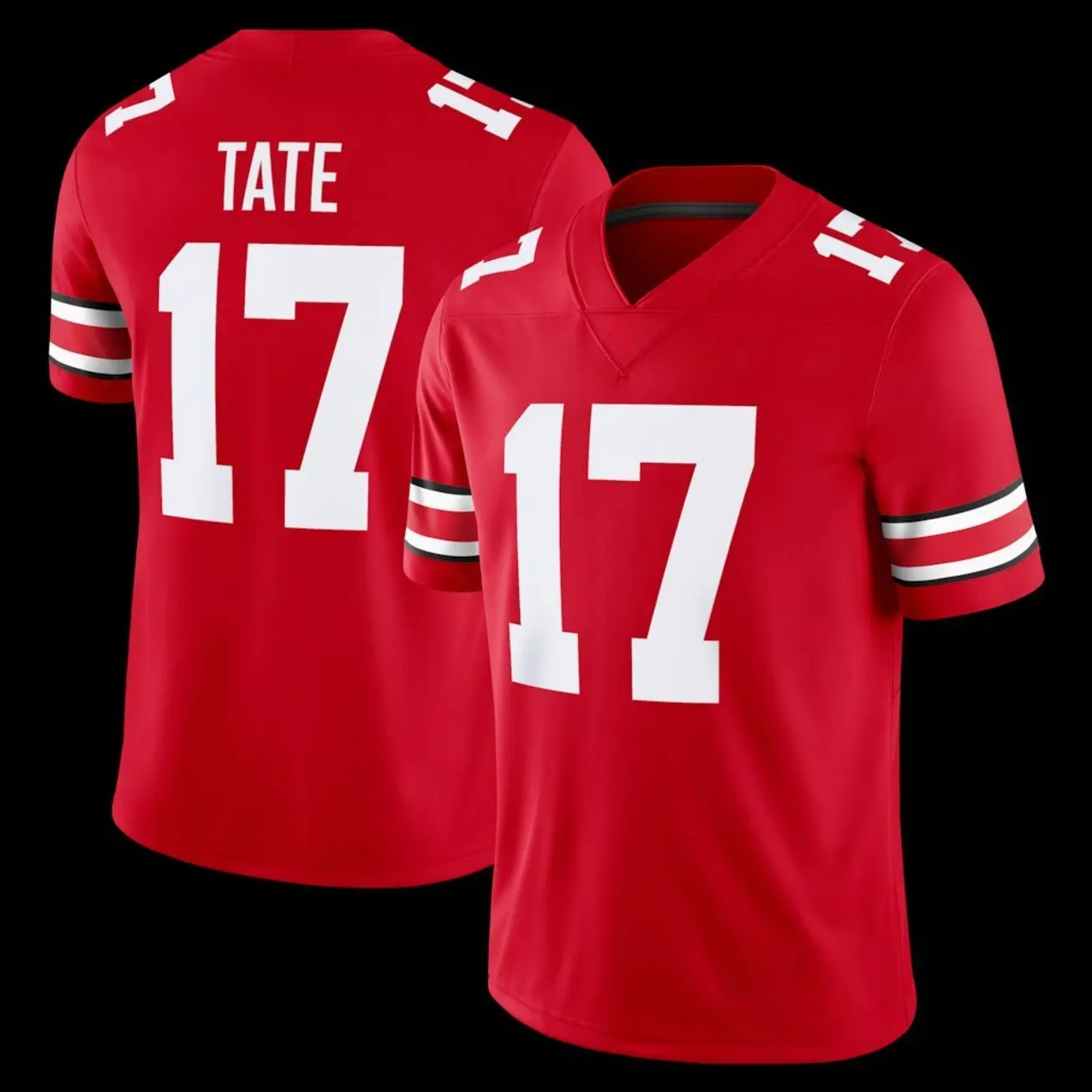 Unisex Football 17 Tate Ohio State Buckeyes College Team Game Jersey - Scarlet