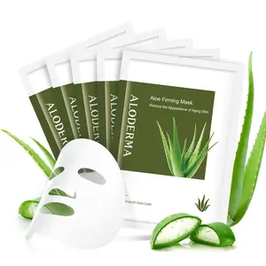 ALODERMA Firming Sheet Masks, 5-Pack - Formulated with 88% Organic Aloe Vera, Hyaluronic Acid & Arginine for Age-Defying Results