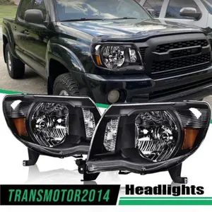 Fit For 05-11 Toyota Tacoma Clear Lens Black Housing Headlights LH & RH Side 2Pc Fit For 05-11 Toyota Tacoma Clear Lens Black Housing Headlights LH & RH Side 2Pc