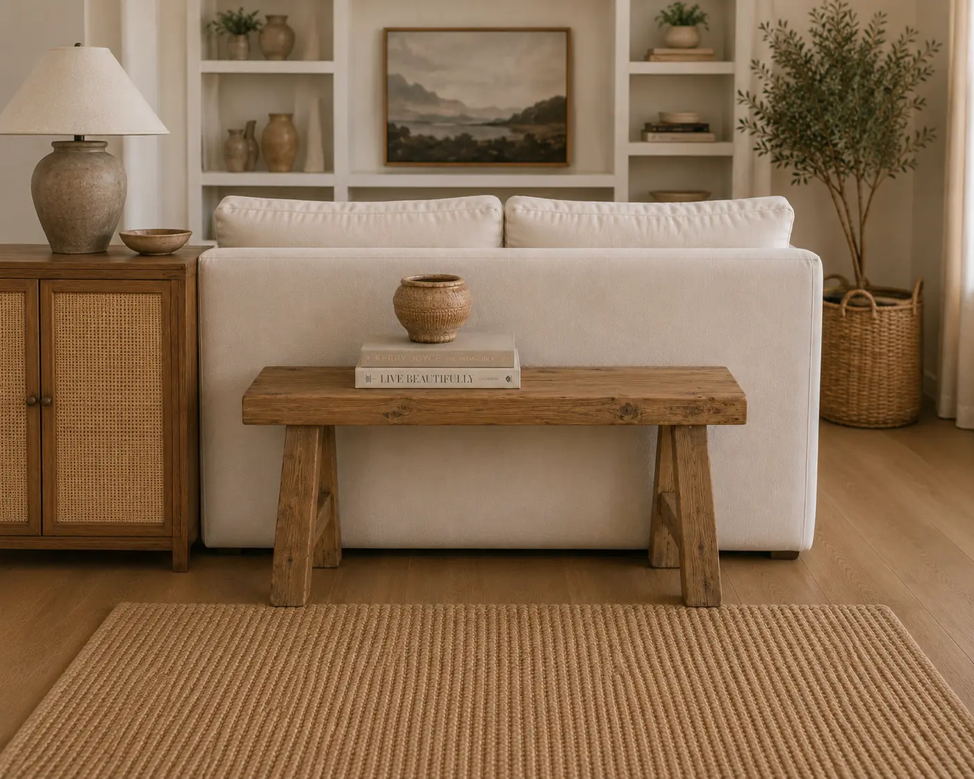 Primitive Teak Log Bench
