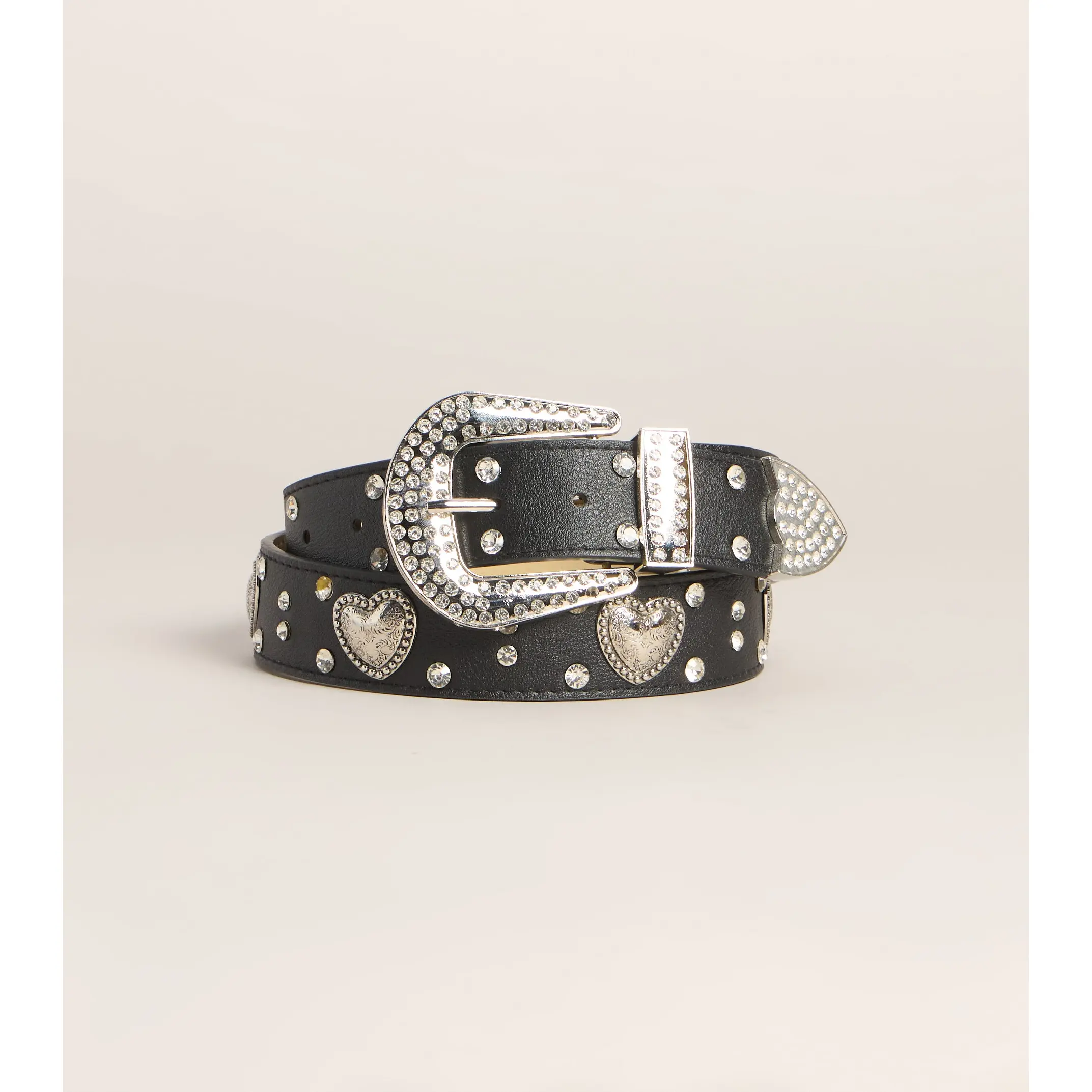 Love Struck Rhinestone Heart Belt