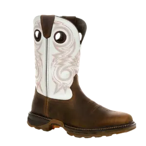 Durango® Men's 11" Western Chocolate & White Square Toe Boots DDB0302