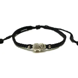 Elephant Pendant Lucky Braided Bracelets with a Sliding Knot Adjustable  Cord Bracelet FC-038