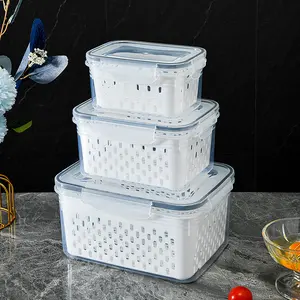 "Clean Girl Aesthetic Fridge| Stackable Produce Storage Containers for Fresh Fruits & Veggies"