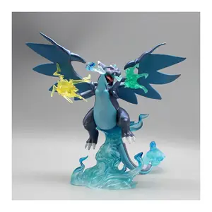 18cm Pokemon Gk Super Charizard X Anime Figure P Blue Pet Elf Convertible Model Statue Desktop Decoration Children Birthday Toys