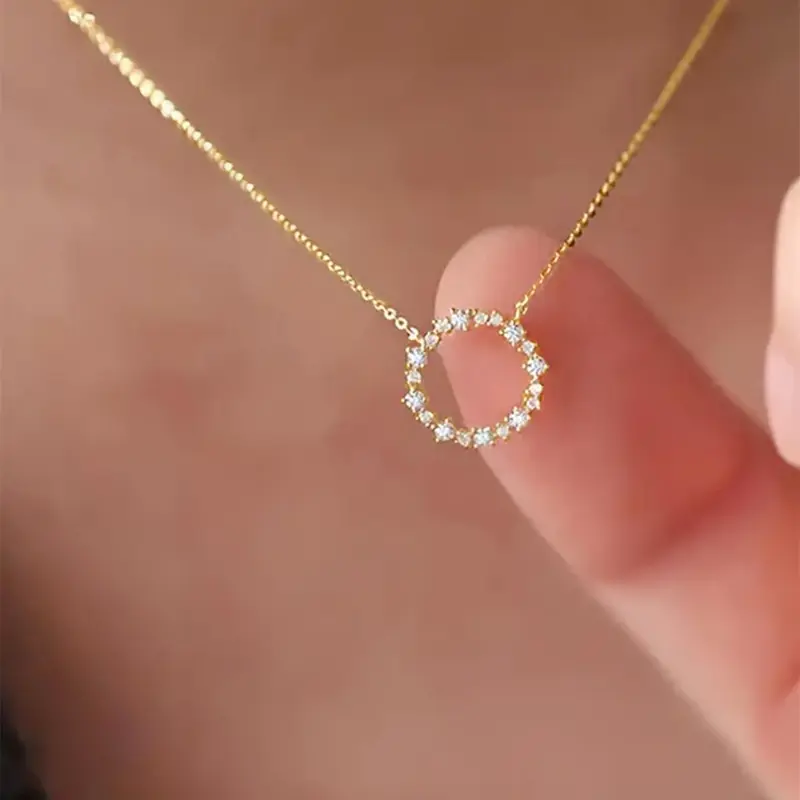 Women's Elegant Rhinestone Decorated Sparkling Zirconia Pendant Necklace, Exquisite Trendy Pendant Necklace, Chic Gorgeous Jewelry, As Gift for Girlfriend, Jewelry Gifts, Bling Necklace