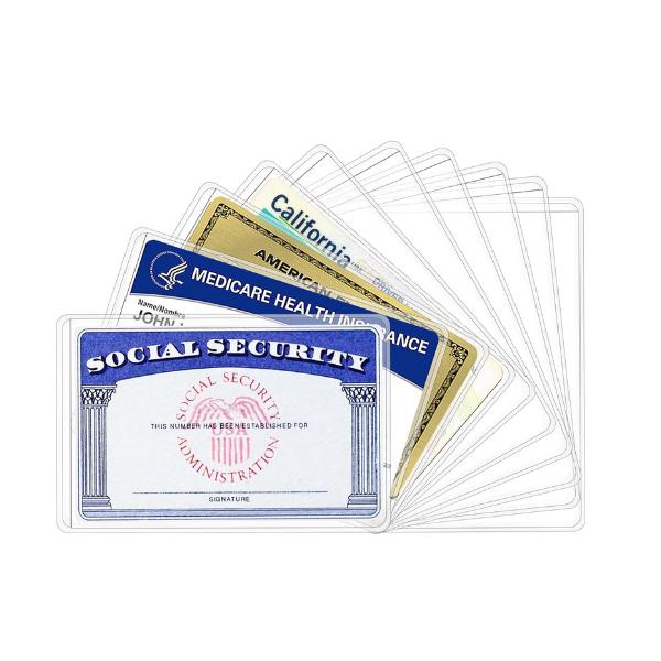 New Medicare Card Holder Protector Sleeves, Social Security Card Protector, 12 Mil Clear PVC Water Resistant Plastic Sleeves for New Medicare/Social Security/Business/ID/Credit Cards(6 Pack)